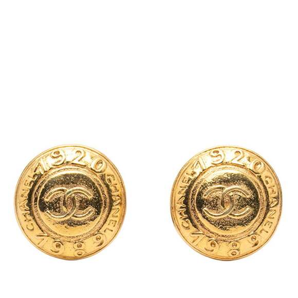 CHANEL Jewelry - CHANEL Gold Logo Earrings